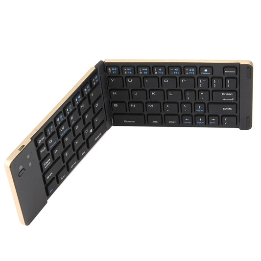 F66 Foldable Bluetooth Wireless 66 Keys Keyboard, Support Android / Windows / iOS(Gold) - Wireless Keyboard by PMC Jewellery | Online Shopping South Africa | PMC Jewellery | Buy Now Pay Later Mobicred