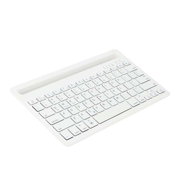 B908 Ultra-slim 78 Keys Bluetooth Wireless Keyboard with Concave Mobile Phone Holder (White) - Wireless Keyboard by PMC Jewellery | Online Shopping South Africa | PMC Jewellery | Buy Now Pay Later Mobicred