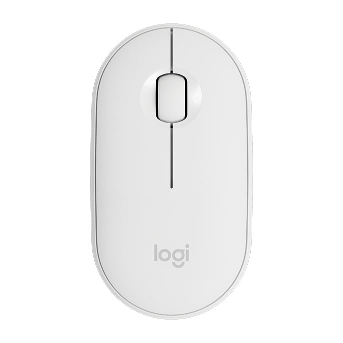 Logitech Pebble Cobblestone Shape Thin 3-keys 1000DPI Mute Wireless Bluetooth Optical Mouse, Wireless Range: 10m (White) - Wireless Mice by Logitech | Online Shopping South Africa | PMC Jewellery | Buy Now Pay Later Mobicred