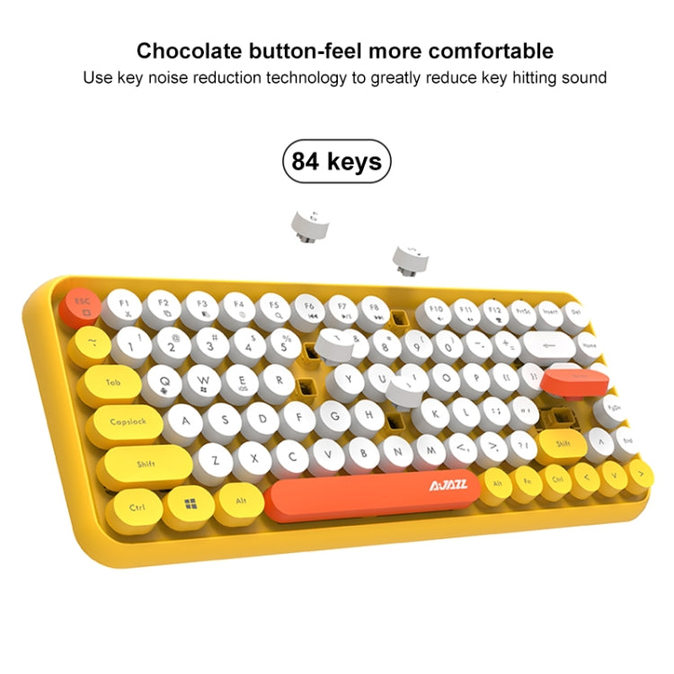Ajazz 308I 84 Keys Tablet Mobile Phone Computer Household Office Bluetooth Keyboard(Yellow) - free shipping - PMC Jewellery - Order now!