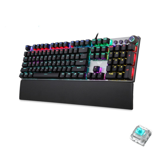 AULA F2088 108 Keys Mixed Light Mechanical Blue Switch Wired USB Gaming Keyboard with Metal Button(Black) - Wired Keyboard by AULA | Online Shopping South Africa | PMC Jewellery | Buy Now Pay Later Mobicred