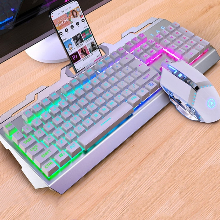 YINDIAO V2 Mechanical Feel Gaming Keyboard Mouse Set (White Rainbow Light) - Wired Keyboard by YINDIAO | Online Shopping South Africa | PMC Jewellery | Buy Now Pay Later Mobicred