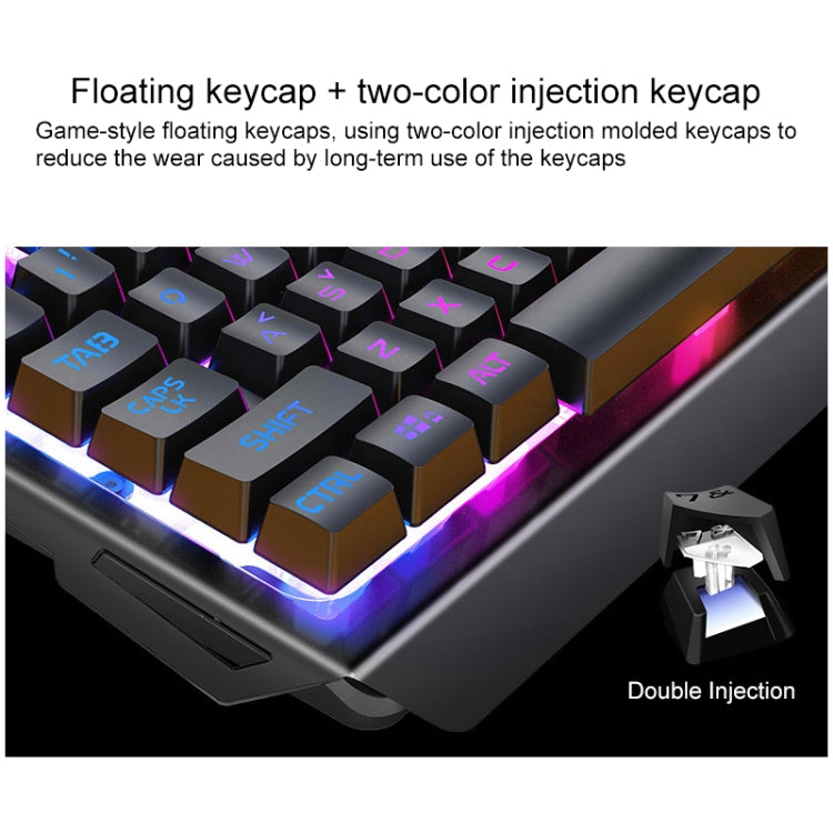 YINDIAO V2 Mechanical Feel Gaming Keyboard Mouse Set (White Rainbow Light) - free shipping - PMC Jewellery - Order now!