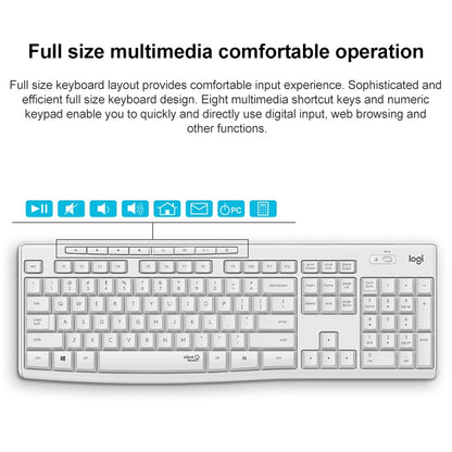 Logitech MK295 USB Wireless Silence Keyboard Mouse Set (White) - Wireless Keyboard by Logitech | Online Shopping South Africa | PMC Jewellery | Buy Now Pay Later Mobicred