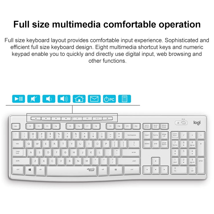 Logitech MK295 USB Wireless Silence Keyboard Mouse Set (Black) - Wireless Keyboard by Logitech | Online Shopping South Africa | PMC Jewellery | Buy Now Pay Later Mobicred