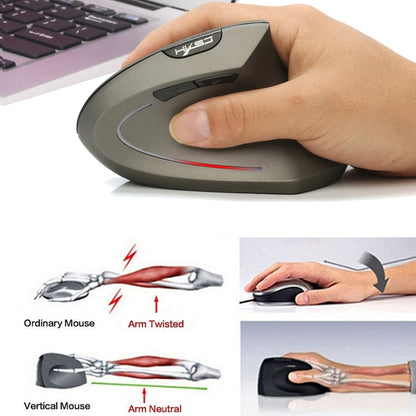 HXSJ T24 6 Buttons 2400 DPI 2.4G Wireless Vertical Ergonomic Mouse with USB Receiver(Grey) - Wireless Mice by HXSJ | Online Shopping South Africa | PMC Jewellery | Buy Now Pay Later Mobicred