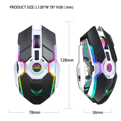 ZERODATE T30 2.4GHz 2400DPI Three-speed Adjustable RGB Backlight Wireless Optical Mouse(Grey) - Wireless Mice by ZERODATE | Online Shopping South Africa | PMC Jewellery | Buy Now Pay Later Mobicred