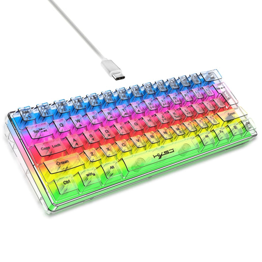 HXSJ V700T 61-key Wired Membrane RGB Backlit Mechanical Keyboard (Transparent) - Wired Keyboard by HXSJ | Online Shopping South Africa | PMC Jewellery | Buy Now Pay Later Mobicred