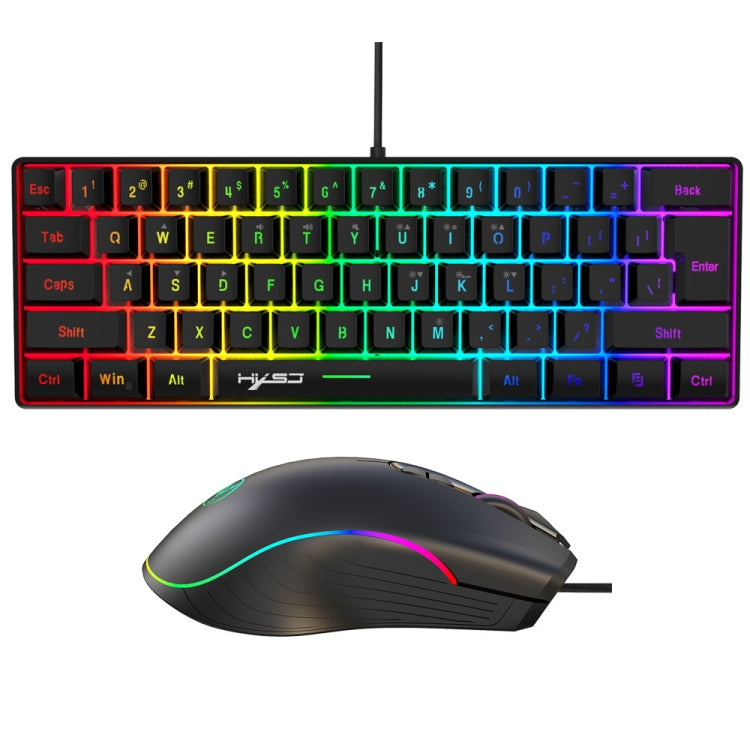 HXSJ V700B+A867 Wired RGB Backlit Keyboard and Mouse Set - Wired Keyboard by HXSJ | Online Shopping South Africa | PMC Jewellery | Buy Now Pay Later Mobicred