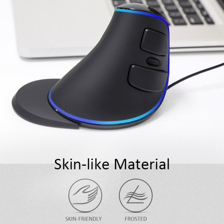 DELUX M618 Plus Wired Blue Version Optical Mouse Ergonomic Vertical Mouse 1600DPI - Wired Mice by DELUX | Online Shopping South Africa | PMC Jewellery | Buy Now Pay Later Mobicred