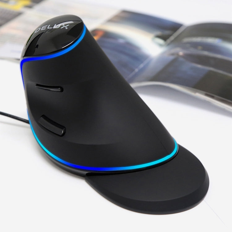 DELUX M618 Plus Wired Blue Version Optical Mouse Ergonomic Vertical Mouse 1600DPI - Wired Mice by DELUX | Online Shopping South Africa | PMC Jewellery | Buy Now Pay Later Mobicred