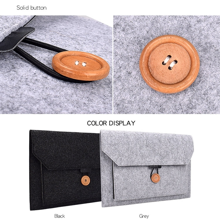 ND06 Multi-purpose Felt Button Laptop Inner Bag for 12.5 inch Laptop(Grey) - Other by PMC TechLife | Online Shopping South Africa | PMC TechLife | Buy Now Pay Later Mobicred
