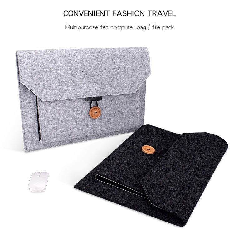 ND06 Multi-purpose Felt Button Laptop Inner Bag for 12.5 inch Laptop(Grey) - Other by PMC TechLife | Online Shopping South Africa | PMC TechLife | Buy Now Pay Later Mobicred