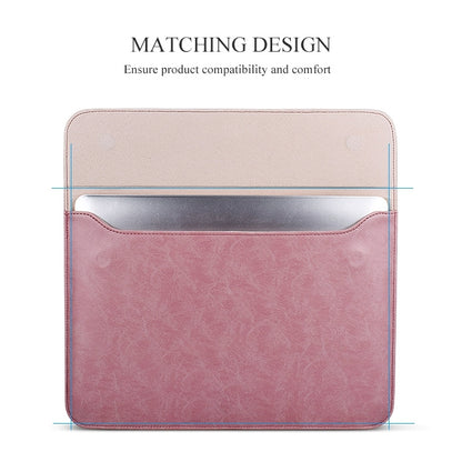 PU01S PU Leather Horizontal Invisible Magnetic Buckle Laptop Inner Bag for 13.3 inch laptops (Pink) - 13.3 inch by PMC Jewellery | Online Shopping South Africa | PMC Jewellery | Buy Now Pay Later Mobicred