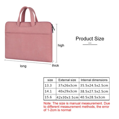 ST06 Waterproof PU Leather Zipper Hidden Portable Strap One-shoulder Handbag for 13.3 inch Laptops, with Suitcase Belt(Pink) - 13.3 inch by PMC Jewellery | Online Shopping South Africa | PMC Jewellery | Buy Now Pay Later Mobicred
