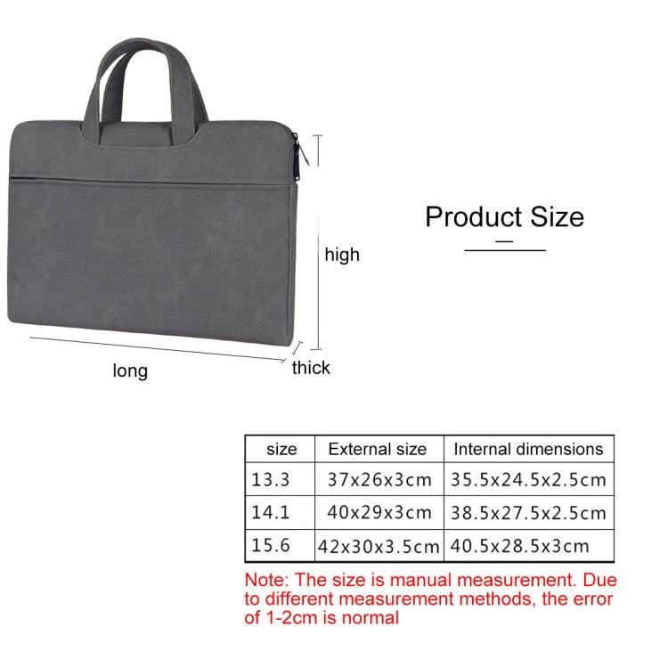 ST06 Waterproof PU Leather Zipper Hidden Portable Strap One-shoulder Handbag for 14.1 inch Laptops, with Suitcase Belt (Dark Gray) - 14.1 inch by PMC Jewellery | Online Shopping South Africa | PMC Jewellery | Buy Now Pay Later Mobicred