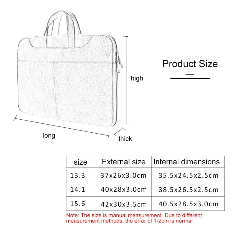 ST06S Waterproof PU Leather Zipper Hidden Portable Strap One-shoulder Handbag for 13.3 inch Laptops, with Magic Stick & Suitcase Belt (Light Grey) - 13.3 inch by PMC Jewellery | Online Shopping South Africa | PMC Jewellery | Buy Now Pay Later Mobicred