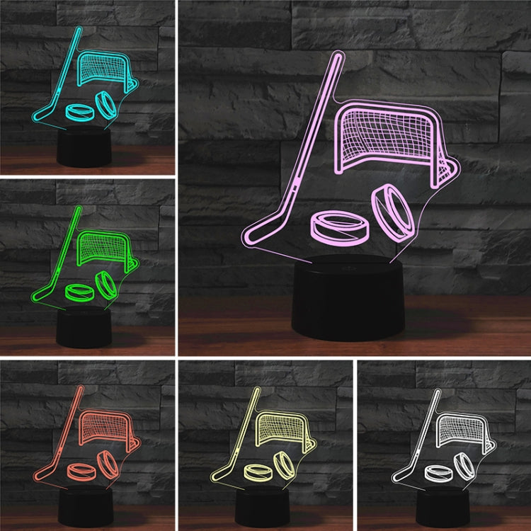 Ice Hockey Shape 3D Colorful LED Vision Light Table Lamp, 16 Colors Remote Control Version - Novelty Lighting by PMC TechLife | Online Shopping South Africa | PMC TechLife | Buy Now Pay Later Mobicred