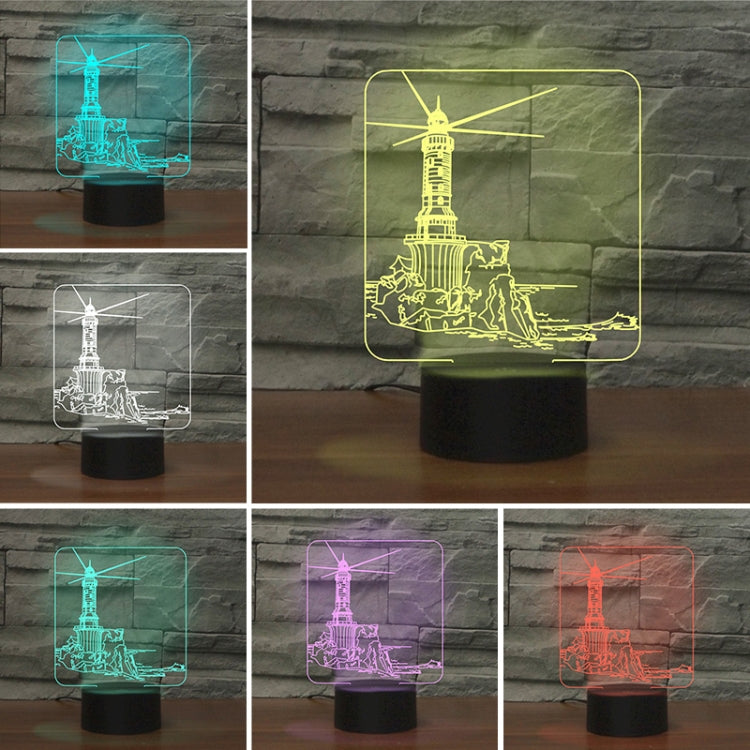 Lighthouse Shape 3D Colorful LED Vision Light Table Lamp, Charging Touch Version - Novelty Lighting by PMC TechLife | Online Shopping South Africa | PMC TechLife | Buy Now Pay Later Mobicred