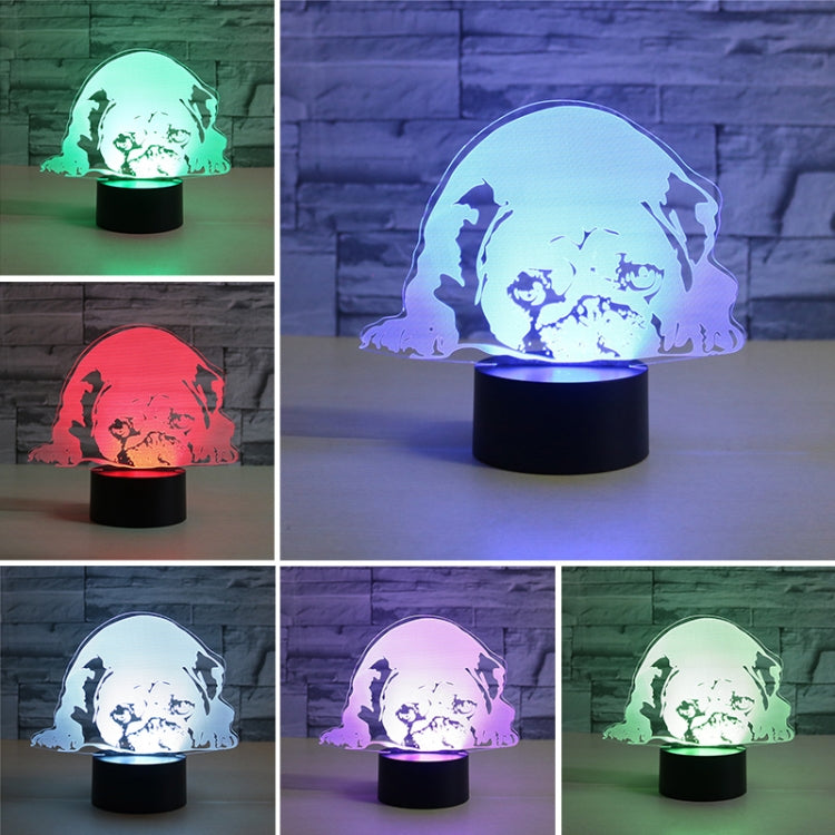 Prostrated Dog Shape 3D Colorful LED Vision Light Table Lamp, USB Touch Version - Novelty Lighting by PMC TechLife | Online Shopping South Africa | PMC TechLife | Buy Now Pay Later Mobicred