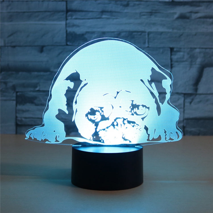 Prostrated Dog Shape 3D Colorful LED Vision Light Table Lamp, Crack Remote Control Version - Novelty Lighting by PMC TechLife | Online Shopping South Africa | PMC TechLife | Buy Now Pay Later Mobicred