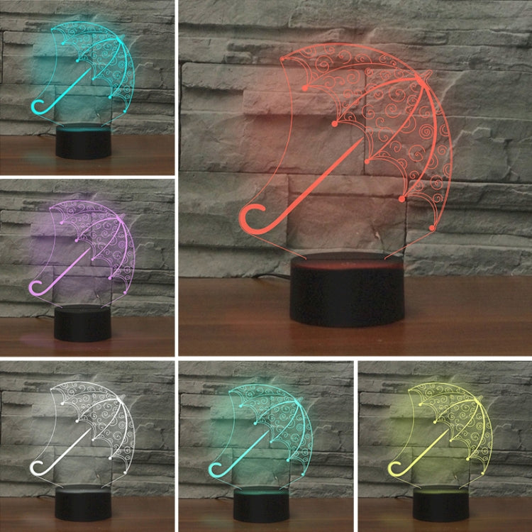 Umbrella Shape 3D Colorful LED Vision Light Table Lamp, Crack Remote Control Version - Novelty Lighting by PMC TechLife | Online Shopping South Africa | PMC TechLife | Buy Now Pay Later Mobicred