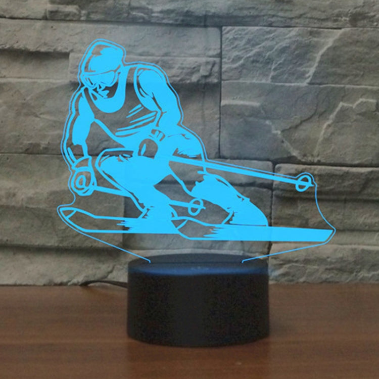 Skiing Shape 3D Colorful LED Vision Light Table Lamp, Crack Touch Version - Novelty Lighting by PMC TechLife | Online Shopping South Africa | PMC TechLife | Buy Now Pay Later Mobicred
