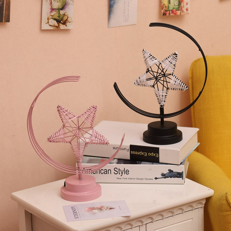 Star Moon Shape Iron Night Light Decorative Light, USB Version (Black) - Night Lights by PMc TechLife | Online Shopping South Africa | PMc TechLife | Buy Now Pay Later Mobicred