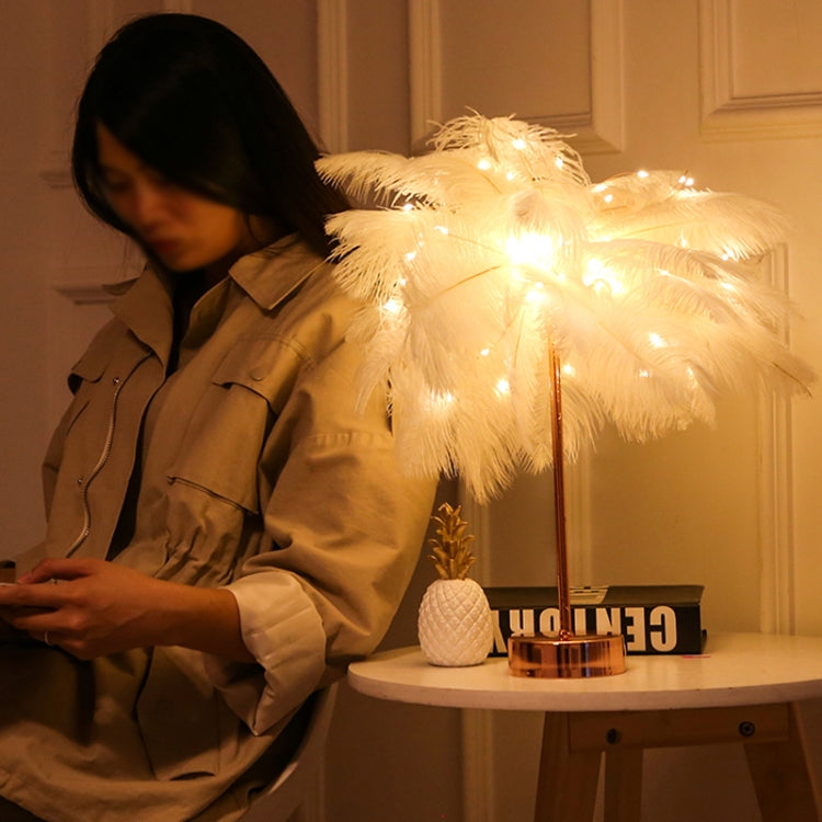 Creative Bedroom Feather Table Lamp Night Light Decorative Light (White) - Night Lights by PMc TechLife | Online Shopping South Africa | PMc TechLife | Buy Now Pay Later Mobicred
