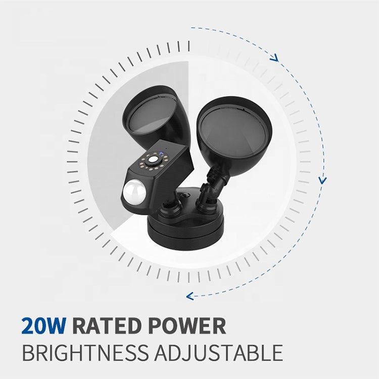 20W LED Smart Sensor Outdoor Floodlight with 1080P Security Camera, 3000K Warm Light (White) - free shipping - PMC Jewellery - Order now!