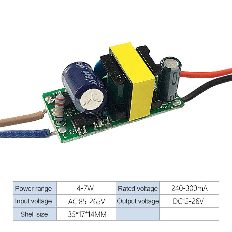 4-7W LED Driver Adapter Isolated Power Supply AC 85-265V to DC 12-26V - LED Drivers by PMC Jewellery | Online Shopping South Africa | PMC Jewellery