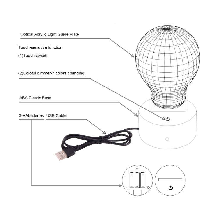 Hippocampus Style 3D Touch Switch Control LED Light , 7 Colour Discoloration Creative Visual Stereo Lamp Desk Lamp Night Light - Novelty Lighting by PMC TechLife | Online Shopping South Africa | PMC TechLife | Buy Now Pay Later Mobicred