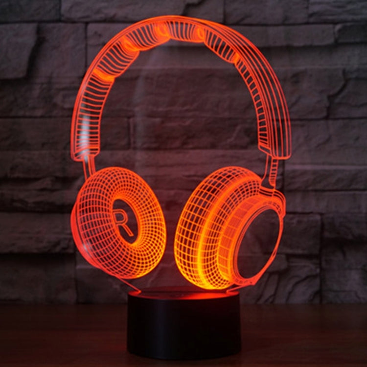 Headset Shape 3D Touch Switch Control LED Light , 7 Colour Discoloration Creative Visual Stereo Lamp Desk Lamp Night Light - Novelty Lighting by PMC TechLife | Online Shopping South Africa | PMC TechLife | Buy Now Pay Later Mobicred