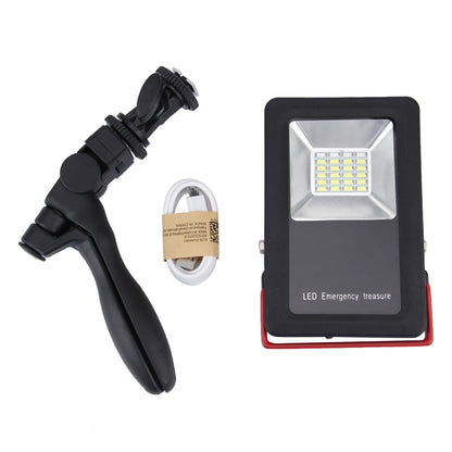 30W IP65 Waterproof USB Charging Floodlight, 24 LEDs SMD5730 2400LM 6000-6500K Red and Blue Light Flashing Warning Lights Portable with Holder - Floodlights by PMC Jewellery | Online Shopping South Africa | PMC Jewellery | Buy Now Pay Later Mobicred