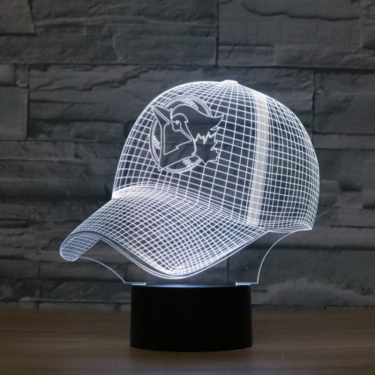 Baseball Cap Shape 3D Colorful LED Vision Light Table Lamp, USB & Battery Version - Novelty Lighting by PMC TechLife | Online Shopping South Africa | PMC TechLife | Buy Now Pay Later Mobicred
