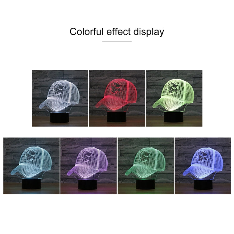 Baseball Cap Shape 3D Colorful LED Vision Light Table Lamp, Charging Touch Version - Novelty Lighting by PMC TechLife | Online Shopping South Africa | PMC TechLife | Buy Now Pay Later Mobicred