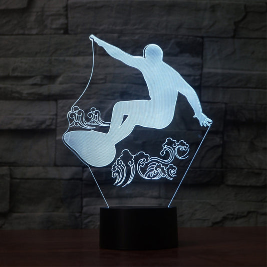 Surf Riding Shape 3D Colorful LED Vision Light Table Lamp, USB Touch Version - Novelty Lighting by PMC Jewellery | Online Shopping South Africa | PMC Jewellery | Buy Now Pay Later Mobicred