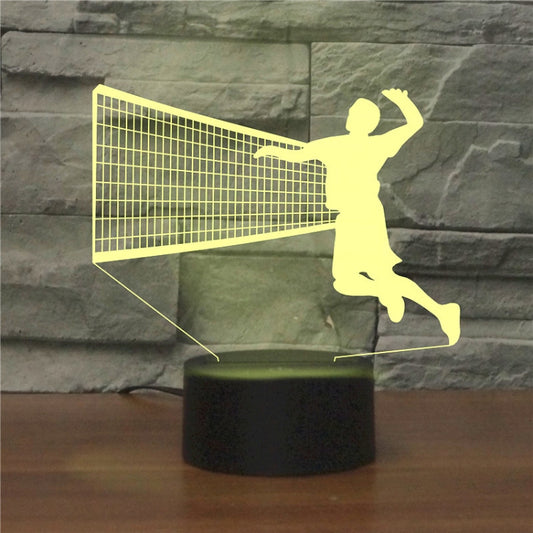 Playing Volleyball Shape 3D Colorful LED Vision Light Table Lamp, Charging Touch Version - Novelty Lighting by PMC Jewellery | Online Shopping South Africa | PMC Jewellery | Buy Now Pay Later Mobicred