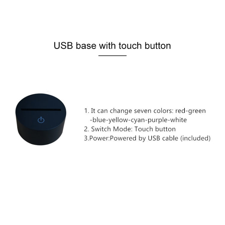 Elephant Shape 3D Colorful LED Vision Light Table Lamp, USB Touch Version - Novelty Lighting by PMC TechLife | Online Shopping South Africa | PMC TechLife | Buy Now Pay Later Mobicred