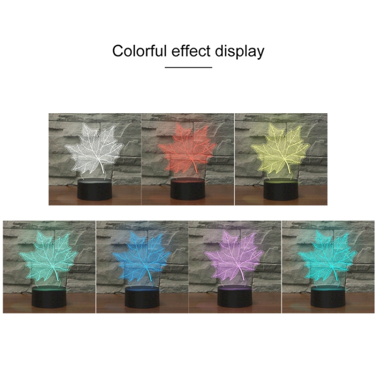 Maple Leaf Shape 3D Colorful LED Vision Light Table Lamp, USB Touch Version - Novelty Lighting by PMC TechLife | Online Shopping South Africa | PMC TechLife | Buy Now Pay Later Mobicred