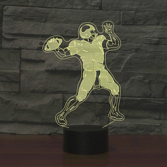 Rugby Quarterback Shape 3D Colorful LED Vision Light Table Lamp, 16 Colors Remote Control Version - Novelty Lighting by PMC Jewellery | Online Shopping South Africa | PMC Jewellery | Buy Now Pay Later Mobicred