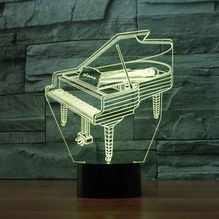 Piano Shape 3D Colorful LED Vision Light Table Lamp, USB & Battery Version - Novelty Lighting by PMC TechLife | Online Shopping South Africa | PMC TechLife | Buy Now Pay Later Mobicred