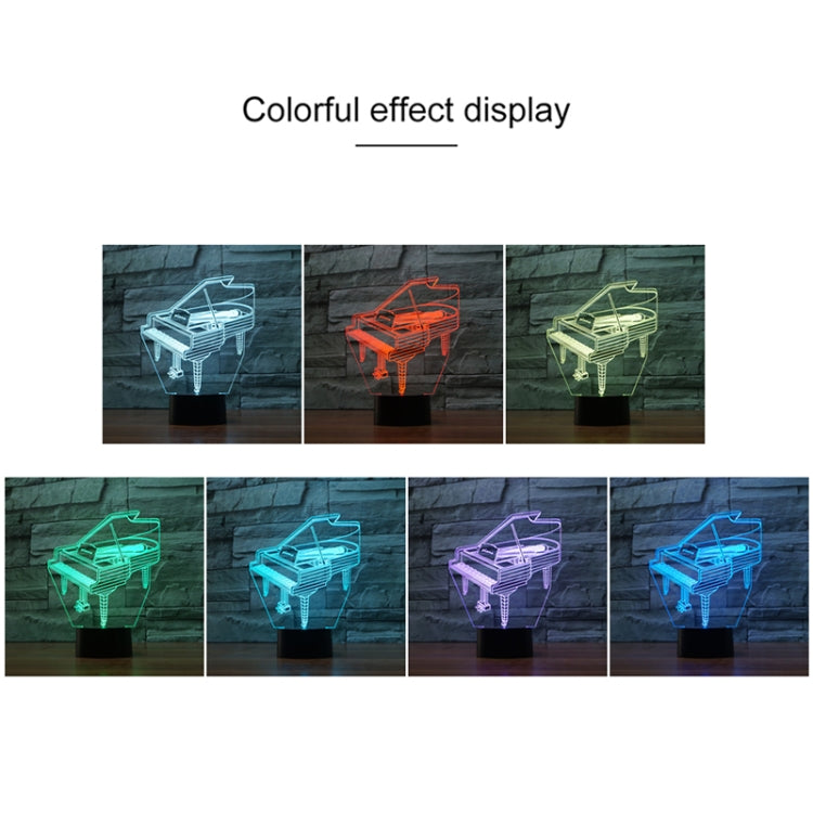 Piano Shape 3D Colorful LED Vision Light Table Lamp, Charging Touch Version - Novelty Lighting by PMC TechLife | Online Shopping South Africa | PMC TechLife | Buy Now Pay Later Mobicred