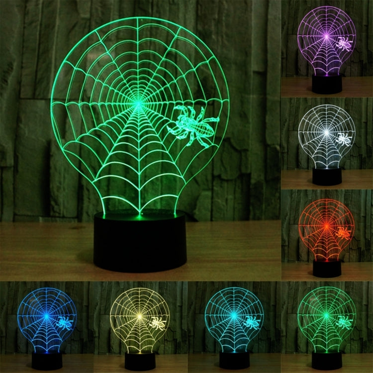 Cobweb Style 3D Touch Switch Control LED Light , 7 Colour Discoloration Creative Visual Stereo Lamp Desk Lamp Night Light - Novelty Lighting by PMC TechLife | Online Shopping South Africa | PMC TechLife | Buy Now Pay Later Mobicred