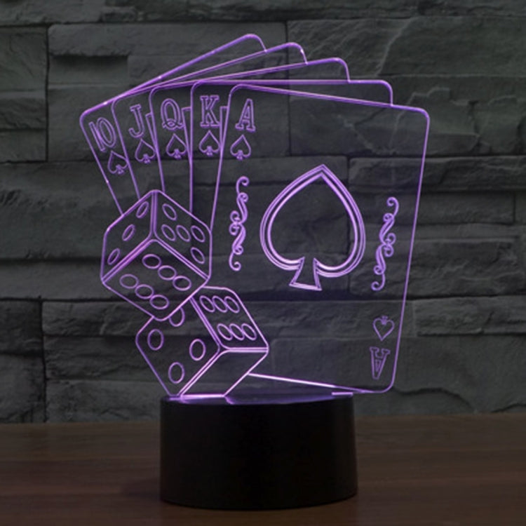Poker Style 3D Touch Switch Control LED Light , 7 Color Discoloration Creative Visual Stereo Lamp Desk Lamp Night Light - Novelty Lighting by PMC TechLife | Online Shopping South Africa | PMC TechLife | Buy Now Pay Later Mobicred