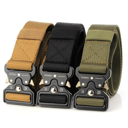 ENNIU 3.8cm Wide Snake Buckle Outdoor Casual Nylon Belt Adjustable Multifunction Training Belts (Brown) - Belts by PMC Jewellery | Online Shopping South Africa | PMC Jewellery | Buy Now Pay Later Mobicred