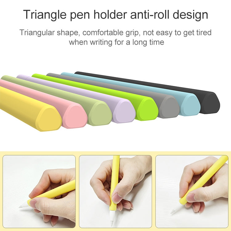 LOVE MEI For Apple Pencil 2 Triangle Shape Stylus Pen Silicone Protective Case Cover(Fluorescent Green) - Pencil Accessories by LOVE MEI | Online Shopping South Africa | PMC TechLife | Buy Now Pay Later Mobicred