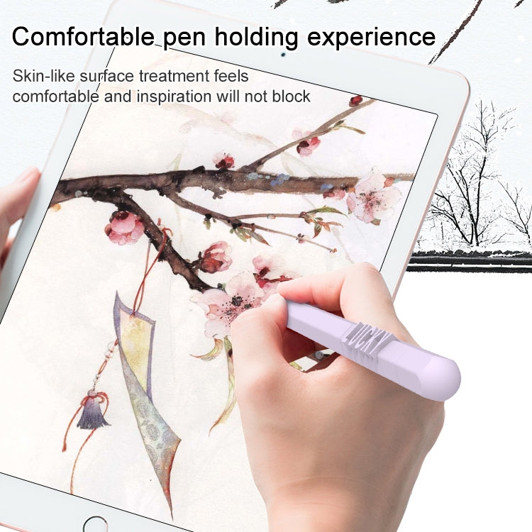 LOVE MEI For Apple Pencil 2 Number Letter Design Stylus Pen Silicone Protective Case Cover (Purple) - Pencil Accessories by LOVE MEI | Online Shopping South Africa | PMC Jewellery