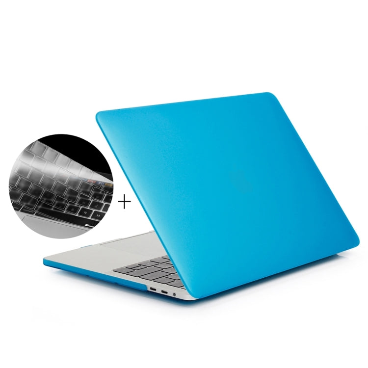 ENKAY Hat-Prince 2 in 1 Frosted Hard Shell Plastic Protective Case + US Version Ultra-thin TPU Keyboard Protector Cover for 2016 New MacBook Pro 13.3 inch with Touchbar (A1706)(Blue) - MacBook Pro Cases by ENKAY | Online Shopping South Africa | PMC Jewellery | Buy Now Pay Later Mobicred