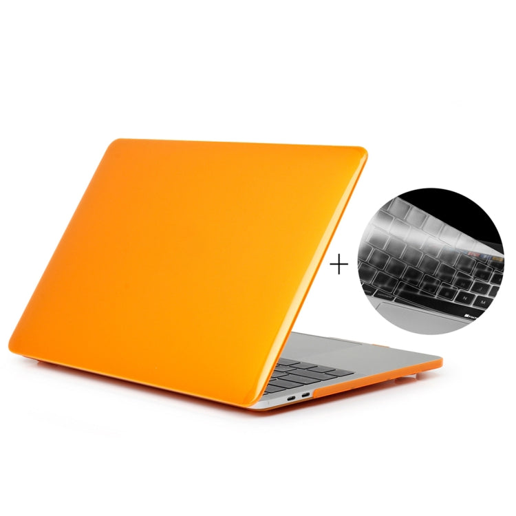 ENKAY Hat-Prince 2 in 1 Crystal Hard Shell Plastic Protective Case + US Version Ultra-thin TPU Keyboard Protector Cover for 2016 New MacBook Pro 13.3 inch without Touchbar (A1708)(Orange) - MacBook Pro Cases by ENKAY | Online Shopping South Africa | PMC Jewellery | Buy Now Pay Later Mobicred